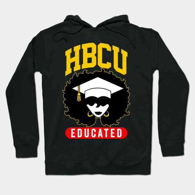 HBCU Educated Black Girl Graduation Cap Graphic Gift Hoodie by BadDesignCo